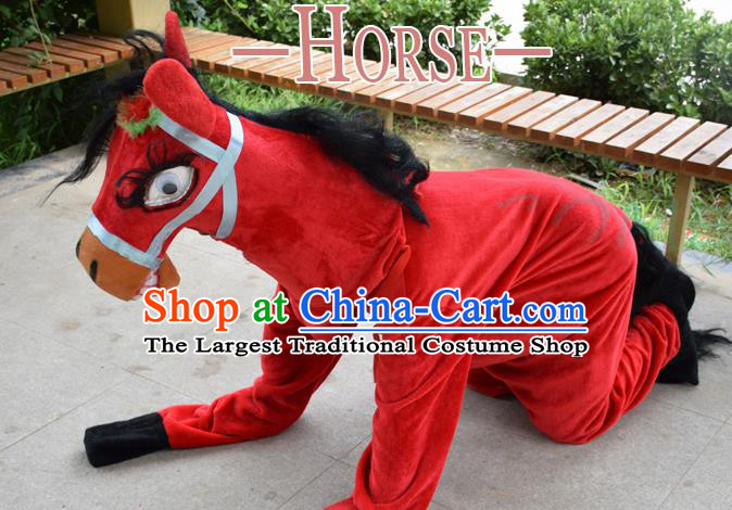 Cosplay Zodiac Horse Traditional Chinese New Year Stage Performance Costume Complete Set