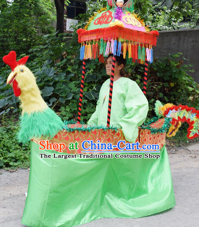 Chinese Traditional Folk Dance Phoenix Land Boat Lantern Festival Performance Prop