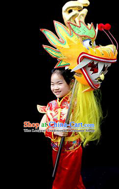 Chinese Traditional Dragon Dance Yellow Head Lantern Festival Folk Dance Prop Complete Set