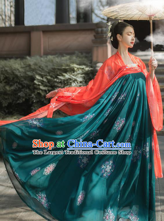 Traditional Chinese Tang Dynasty Royal Princess Hanfu Dress Ancient Court Lady Historical Costumes for Women