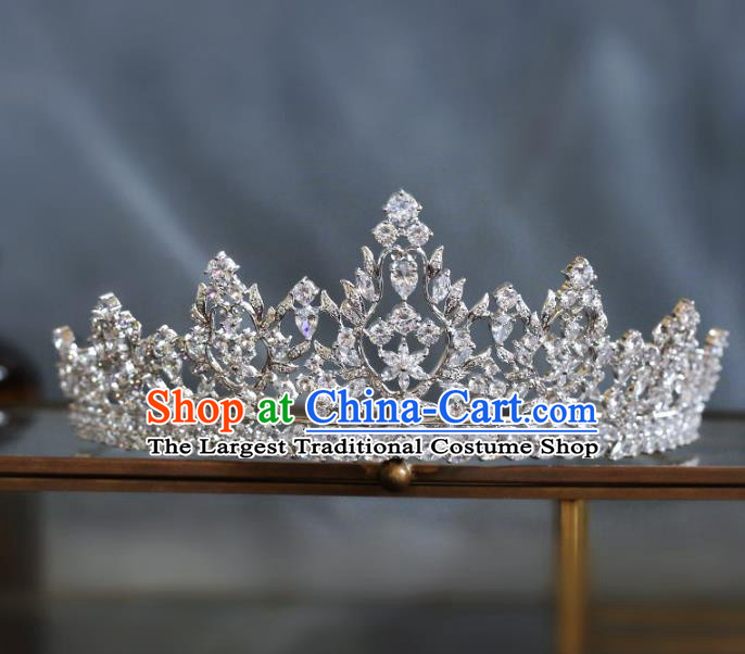 Top Grade Baroque Luxury Zircon Royal Crown Wedding Queen Hair Accessories for Women