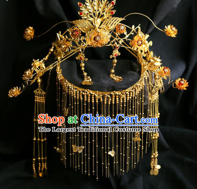Chinese Wedding Deluxe Phoenix Coronet Headdress Traditional Ancient Bride Hair Accessories for Women
