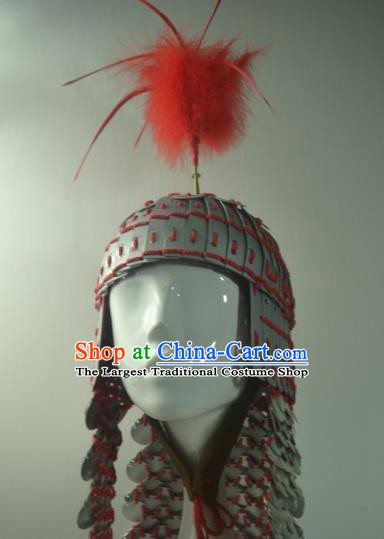 Chinese Traditional Ming Dynasty General Helmet Ancient Soldier Hat Headwear for Men