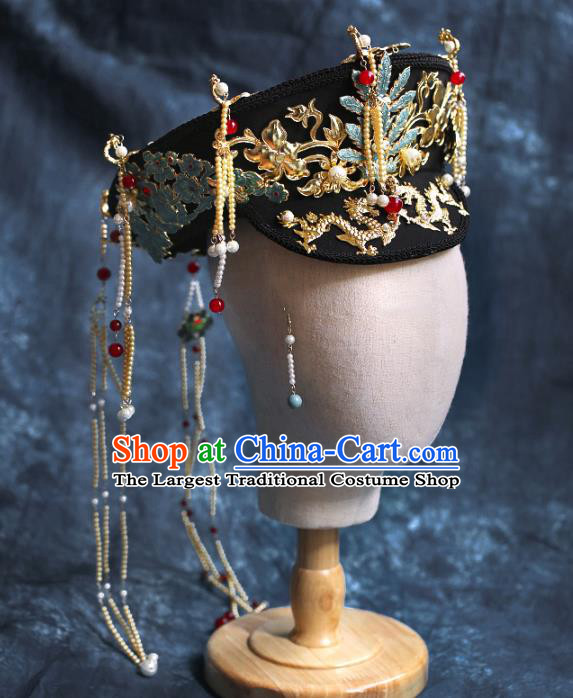 Chinese Traditional Qing Dynasty Queen Hat Hairpins Ancient Empress Hair Accessories for Women