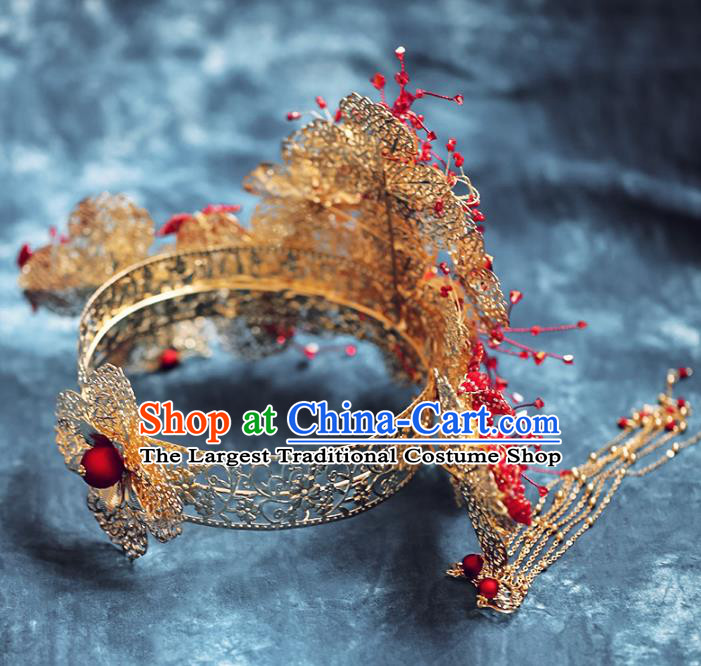 Chinese Traditional Wedding Hair Crown Hairpins Ancient Bride Hair Accessories for Women