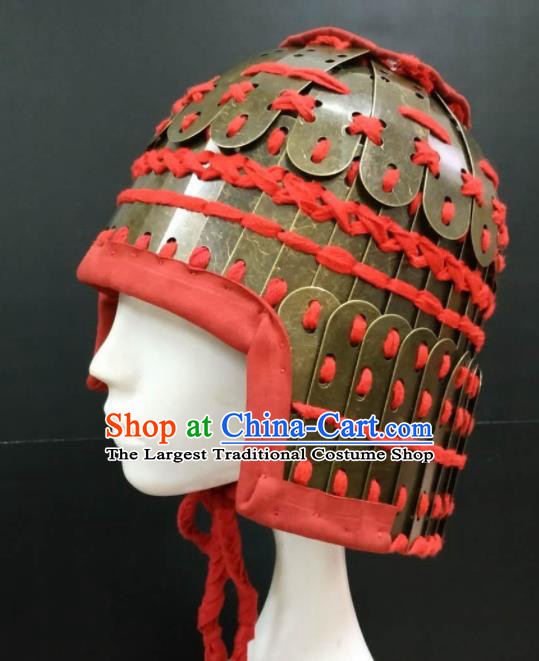 Chinese Traditional Han Dynasty Soldier Helmet Ancient Swordsman Hat Headwear for Men