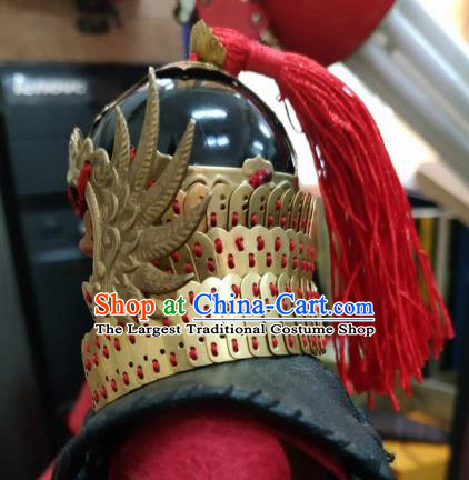 Chinese Traditional Tang Dynasty General Helmet Ancient Soldier Hat Headwear for Men