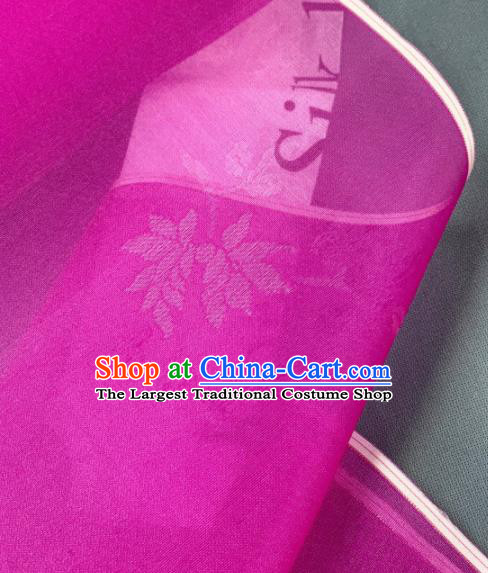 Chinese Traditional Classical Grape Leaf Pattern Design Rosy Silk Fabric Asian Hanfu Material