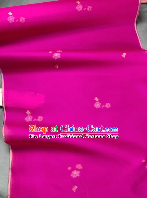 Chinese Traditional Classical Pattern Design Rosy Silk Fabric Asian Hanfu Material