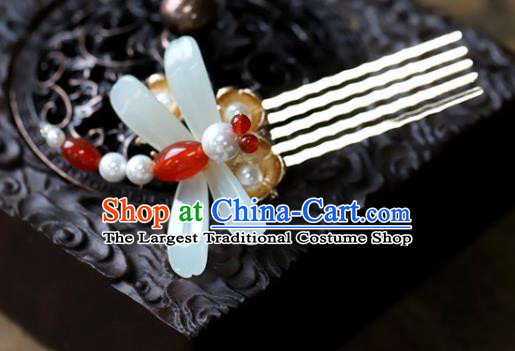Traditional Chinese Handmade Dragonfly Hair Comb Headdress Ancient Hanfu Hair Accessories for Women