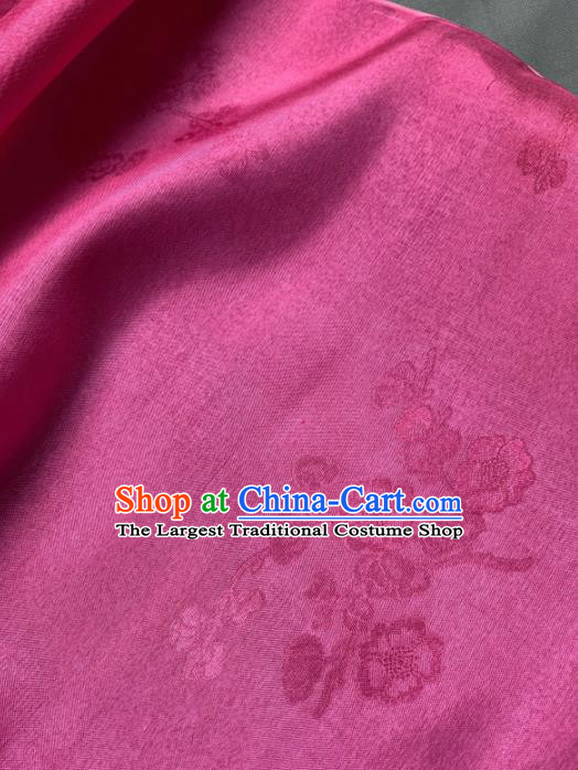 Chinese Traditional Classical Plum Blossom Pattern Design Peach Pink Silk Fabric Asian Hanfu Material