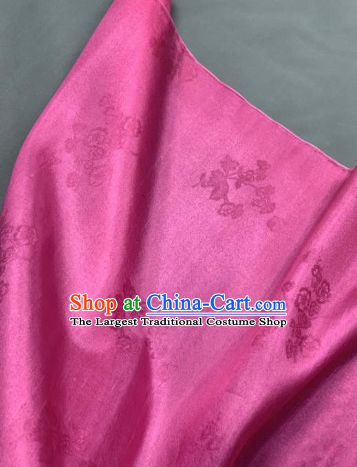 Chinese Traditional Classical Plum Blossom Pattern Design Peach Pink Silk Fabric Asian Hanfu Material