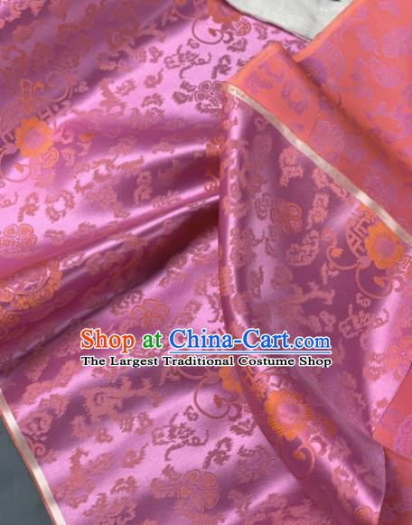 Chinese Classical Longevity Pattern Design Pink Silk Fabric Asian Traditional Hanfu Brocade Material