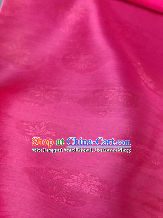 Chinese Classical Peony Flowers Pattern Design Peach Pink Silk Fabric Asian Traditional Hanfu Brocade Material