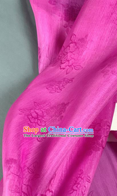 Chinese Classical Flowers Pattern Design Rosy Silk Fabric Asian Traditional Hanfu Brocade Material