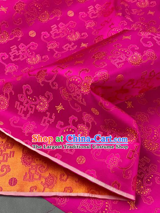 Chinese Classical Pattern Design Rosy Silk Fabric Asian Traditional Hanfu Brocade Material