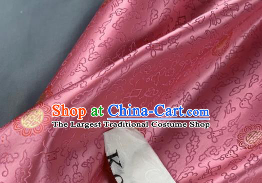 Chinese Classical Clouds Pattern Design Pink Silk Fabric Asian Traditional Hanfu Brocade Material