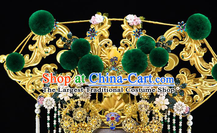 Traditional Chinese Qing Dynasty Phoenix Coronet Hairpins Headdress Ancient Empress Hair Accessories for Women
