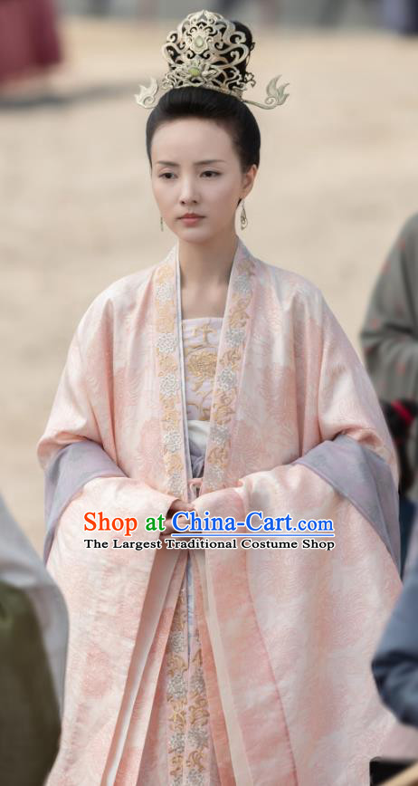 Chinese Ancient Dauphine Crown Princess Zhang Nianzhi Drama Royal Nirvana Replica Costumes and Headpiece Complete Set