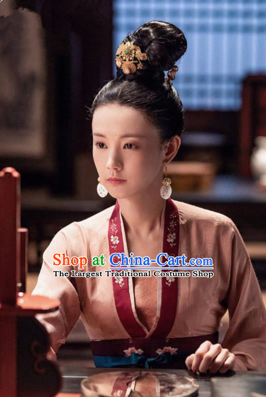 Chinese Ancient Palace Maid Drama Royal Nirvana Lu Wenxi Replica Costumes and Headpiece for Women