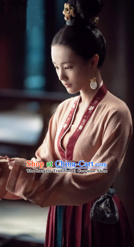 Chinese Ancient Palace Maid Drama Royal Nirvana Lu Wenxi Replica Costumes and Headpiece for Women