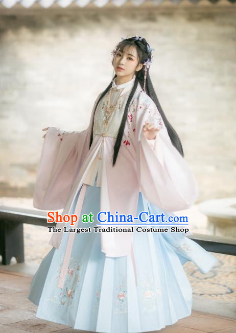 Chinese Traditional Ming Dynasty Court Lady Hanfu Dress Ancient Royal Infanta Historical Costumes for Women