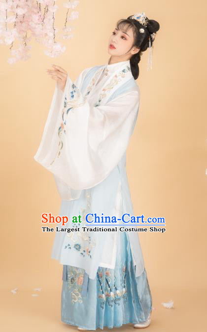 Chinese Traditional Ming Dynasty Patrician Mistress Blouse and Skirt Ancient Royal Infanta Historical Costumes for Women