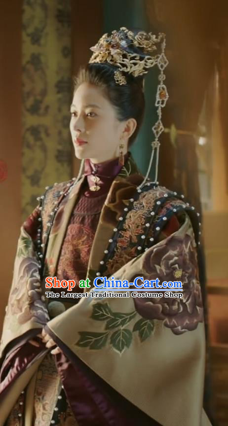 Empress of the Ming Chinese Ancient Drama Ming Dynasty Noble Consort An Replica Costumes and Headpiece Complete Set