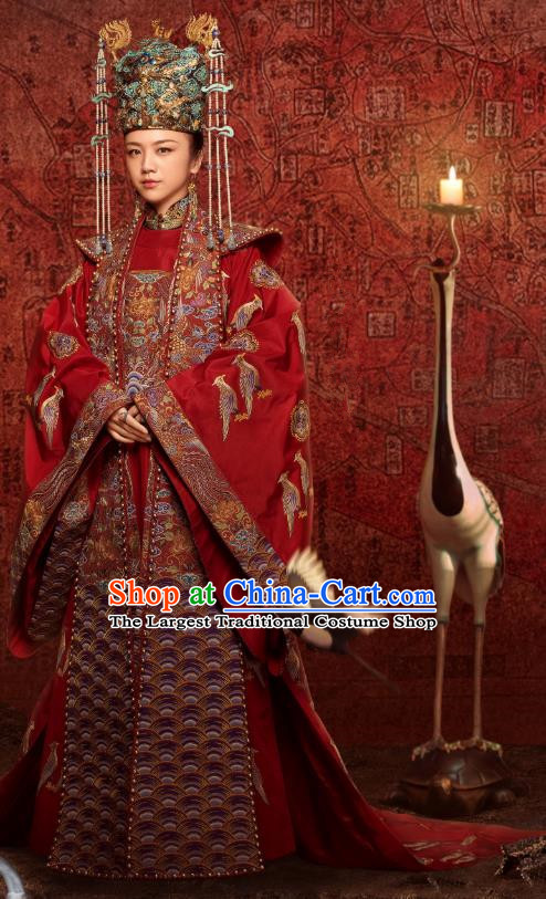 Empress of the Ming Dynasty Chinese Ancient Drama Queen Sun Ruowei Tang Wei Replica Costumes and Headpiece Complete Set