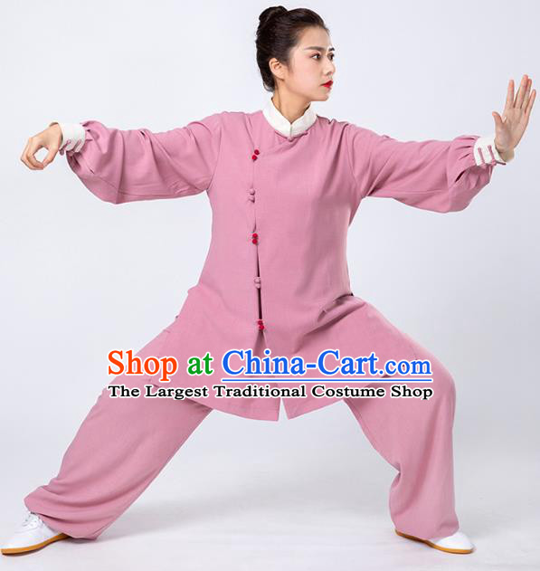 Top Tai Chi Kung Fu Lilac Outfits Chinese Traditional Martial Arts Competition Costumes for Women