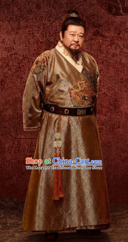 Chinese Ancient Drama Ming Dynasty Crown Prince Hongxi Emperor Zhu Gaochi Replica Costumes Complete Set