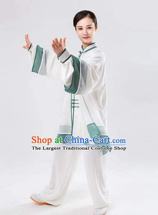Top Chinese Martial Arts Printing Bamboo Green Outfits Traditional Tai Chi Kung Fu Training Costumes for Women