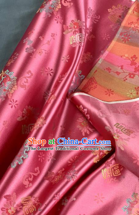 Chinese Classical Chrysanthemum Pattern Design Peach Pink Silk Fabric Asian Traditional Hanfu Brocade Material