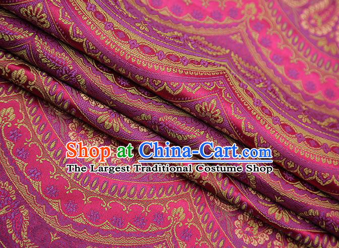 Chinese Traditional Pattern Design Rosy Brocade Fabric Cheongsam Satin Tapestry Drapery