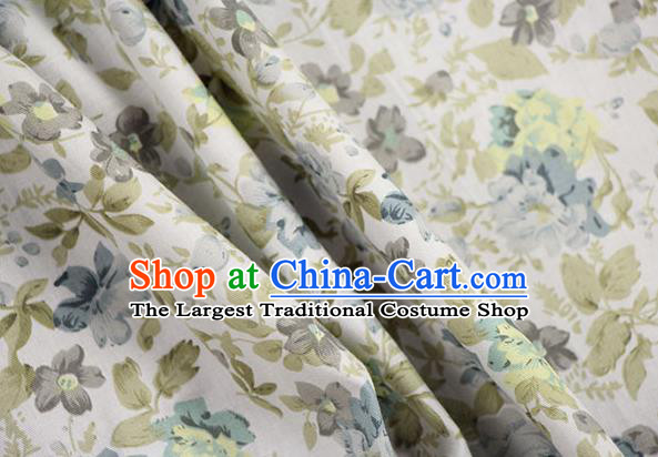 Chinese Traditional Blue Camellia Pattern Design Brocade Fabric Hanfu Dress Satin Drapery