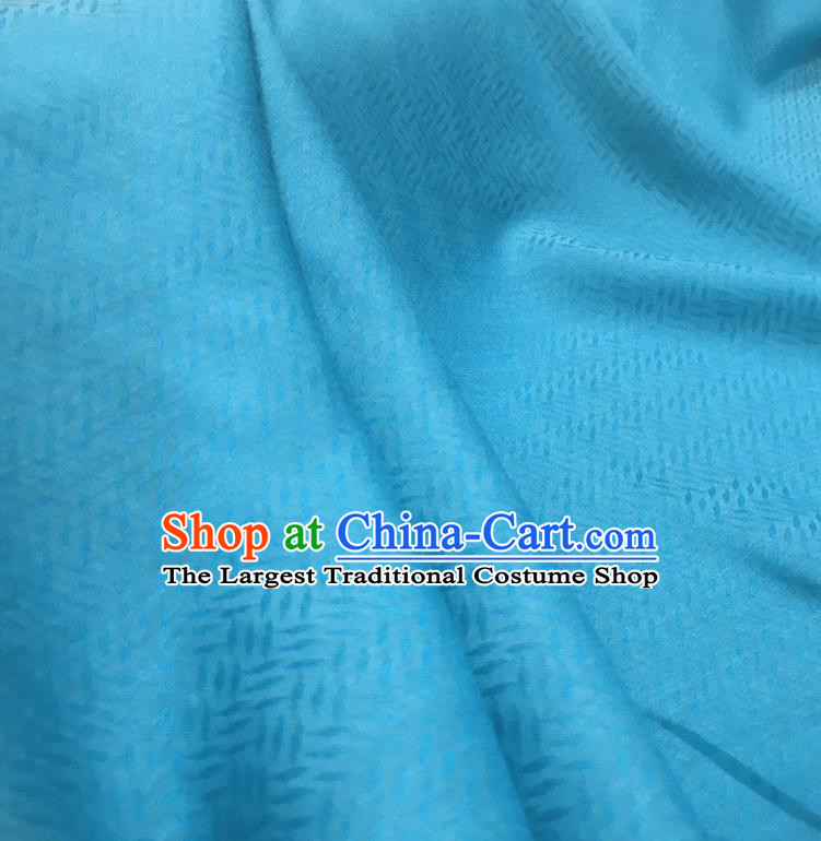 Chinese Traditional Design Pattern Blue Silk Fabric Cheongsam Mulberry Silk Drapery