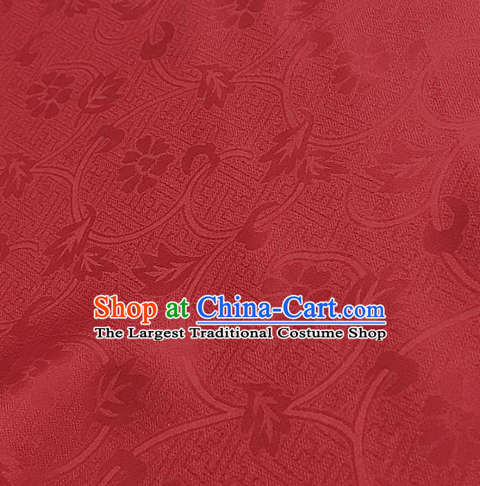 Chinese Traditional Design Pattern Red Silk Fabric Cheongsam Mulberry Silk Drapery