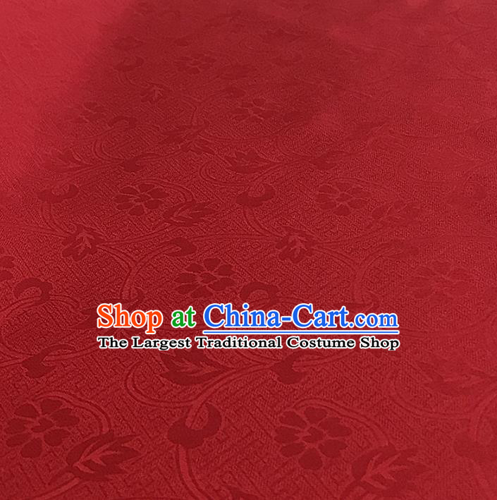 Chinese Traditional Design Pattern Red Silk Fabric Cheongsam Mulberry Silk Drapery