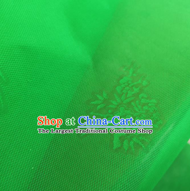 Chinese Traditional Jacquard Design Pattern Green Silk Fabric Cheongsam Mulberry Silk Drapery