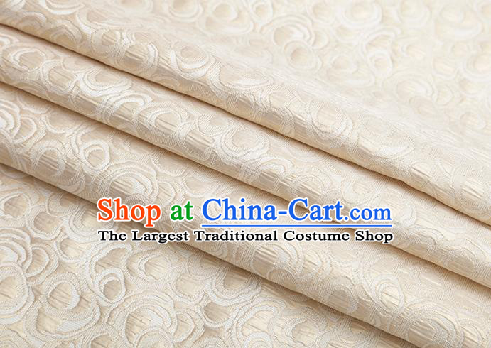 Chinese Traditional Jacquard Pattern Beige Brocade Fabric Cheongsam Tapestry Drapery