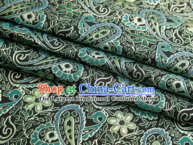 Chinese Traditional Green Jacquard Pattern Brocade Fabric Cheongsam Tapestry Drapery