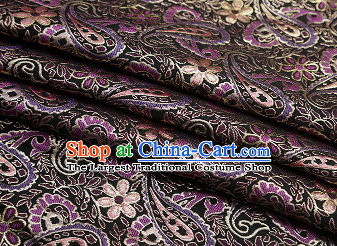 Chinese Traditional Purple Jacquard Pattern Brocade Fabric Cheongsam Tapestry Drapery