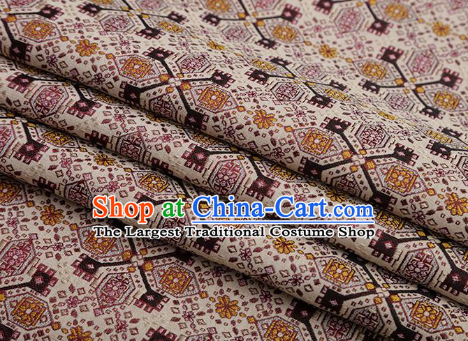 Chinese Traditional Jacquard Graph Pattern Pink Brocade Fabric Cheongsam Tapestry Drapery