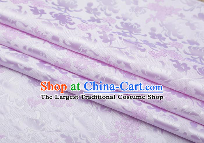 Chinese Traditional Jacquard Pattern Lilac Brocade Fabric Cheongsam Tapestry Drapery