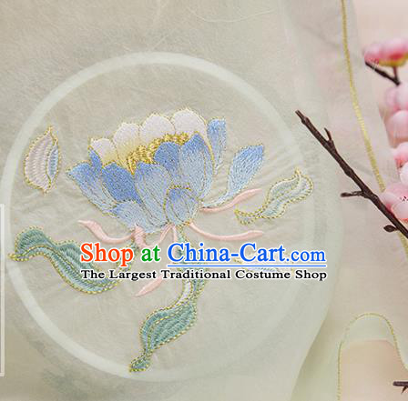 Chinese Traditional Embroidered Epiphyllum Light Green Cloth Applique Accessories Embroidery Patch