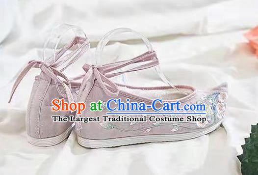 Chinese Embroidered Flowers Pink Shoes Hanfu Shoes Women Shoes Opera Shoes Princess Shoes