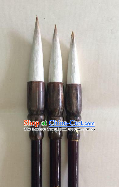 Traditional Chinese Calligraphy White Goat Hair Brush Handmade The Four Treasures of Study Writing Brush Pen