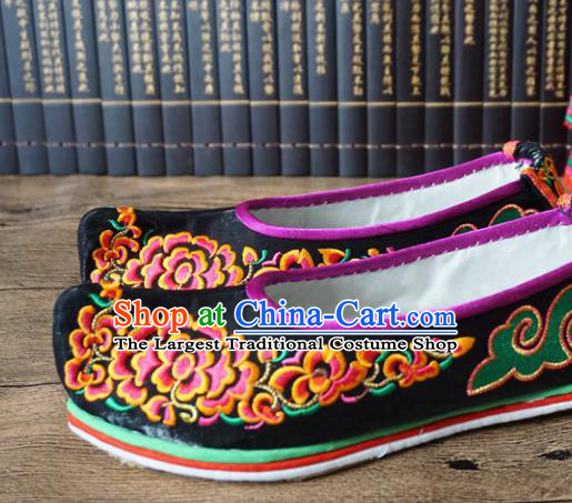 Traditional Chinese Wedding Black Embroidered Shoes Princess Shoes National Shoes Hanfu Shoes for Women