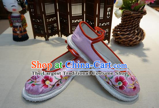 Traditional Chinese Wedding Pink Satin Embroidered Shoes Princess Shoes National Shoes Hanfu Shoes for Women