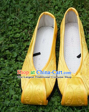 Traditional Chinese Golden Embroidered Shoes National Ethnic Wedding Shoes Hanfu Shoes for Women